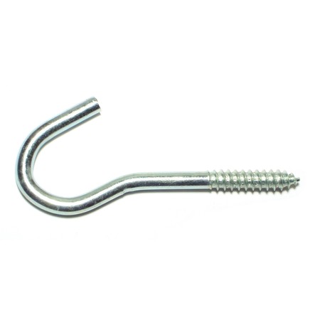 MIDWEST FASTENER 5/16" x 17/64" x 1" x 4-7/16" Zinc Plated Steel Screw Hooks 50PK 50989